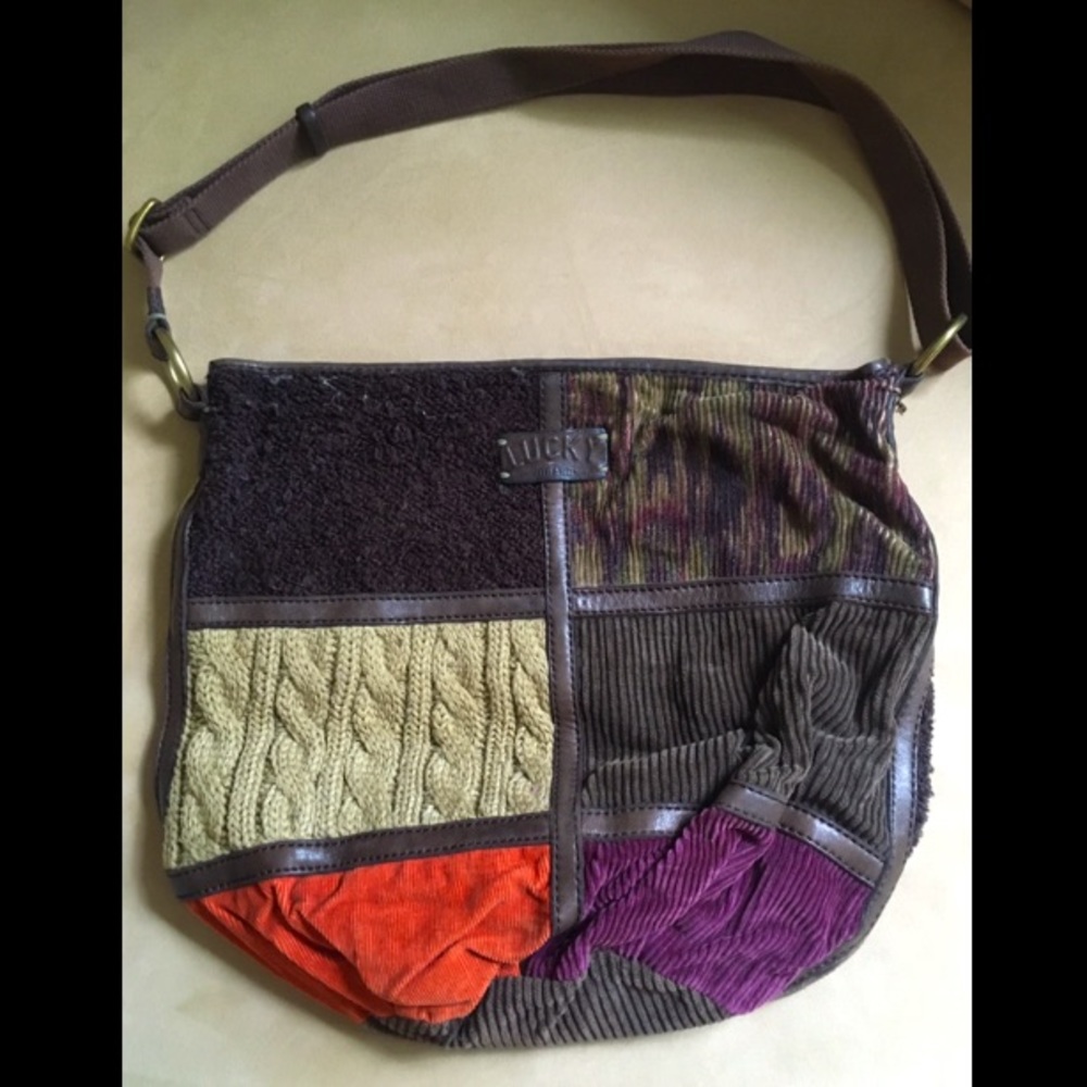 Lucky Brand Knit Patchwork Crossbody/ Hobo Bag
